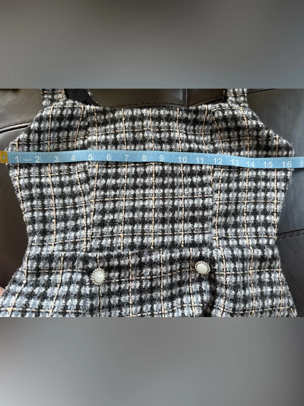Francesca’s Mara Sleeveless Tweed Mini Dress Size S - Picture 7 of 10
